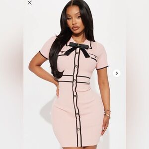 Zhadie Sweater Mini Dress - Pink/combo